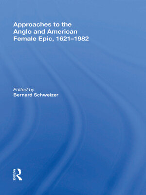 cover image of Approaches to the Anglo and American Female Epic, 1621-1982